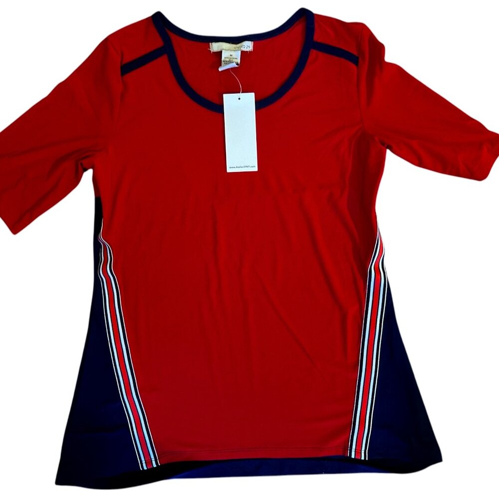 Atelier29NY Shirt with Red/White/Blue Stripes on both sides
